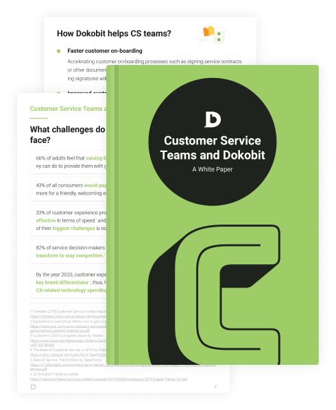 Thumbnail pages of Customer Service Teams and Dokobit: A White Paper