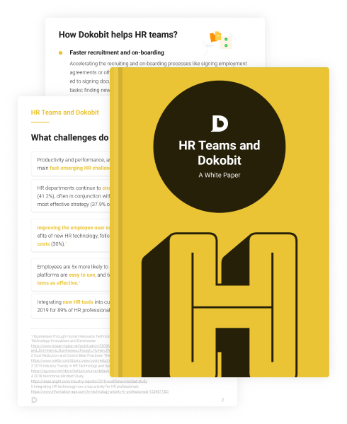 Thumbnail pages of HR Teams and Dokobit: A White Paper